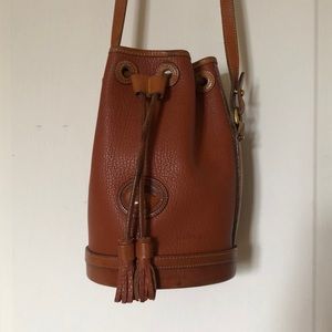 Vintage Dooney & Bourke Leather Round Bucket Bag